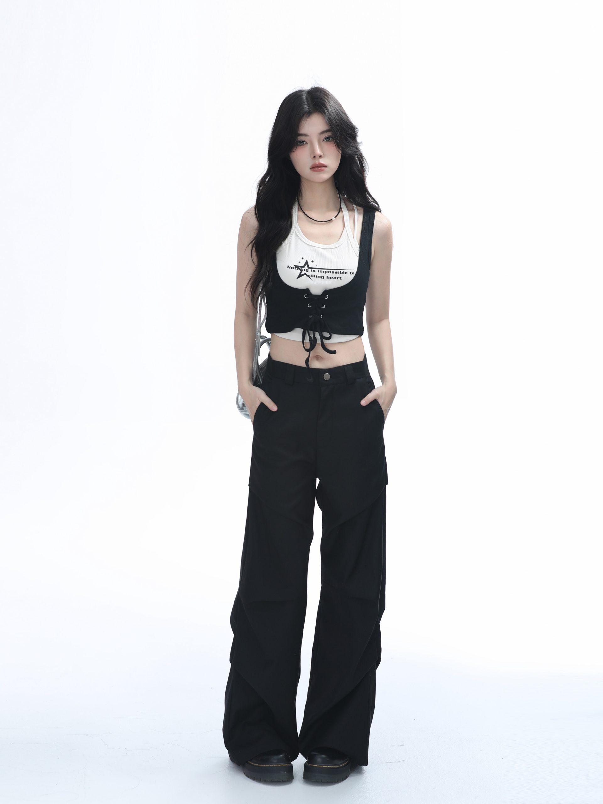 Two-Piece Halter Crop Top for Women with Unique Patchwork Design - Spicy Girl Style, Perfect for 90s and Y2K Fashion Lovers Two-Piece Halter Crop Top for Women with Unique Patchwork Design - Spicy Girl Style, Perfect for 90s and Y2K Fashion Lovers