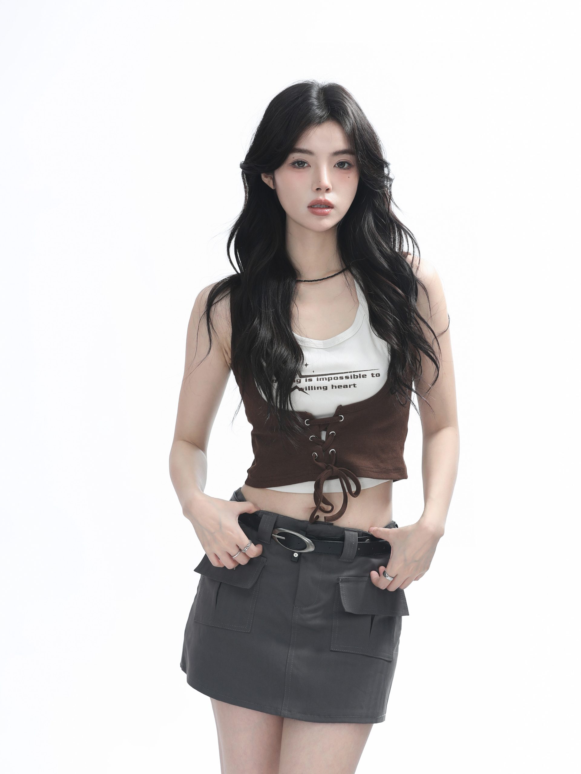 Two-Piece Halter Crop Top for Women with Unique Patchwork Design - Spicy Girl Style, Perfect for 90s and Y2K Fashion Lovers Two-Piece Halter Crop Top for Women with Unique Patchwork Design - Spicy Girl Style, Perfect for 90s and Y2K Fashion Lovers