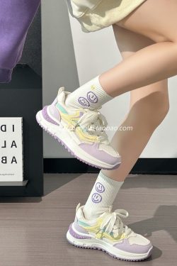 Ultra-Lightweight Mesh Casual Sports Shoes for Women - 2025 Soft Sole Macaroon Color Dad Sneakers
