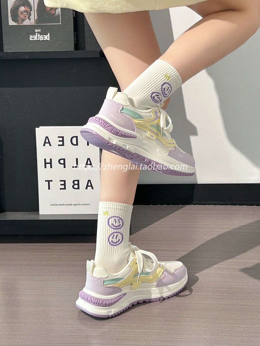 Ultra-Lightweight Mesh Casual Sports Shoes for Women - 2025 Soft Sole Macaroon Color Dad Sneakers Ultra-Lightweight Mesh Casual Sports Shoes for Women - 2025 Soft Sole Macaroon Color Dad Sneakers