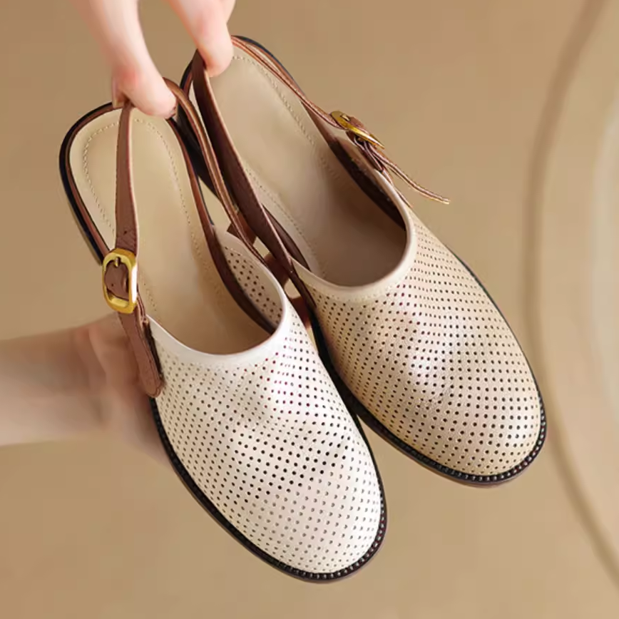 Ultra-Soft Lambskin Hollow-Out Toe Women's Sandals - Vintage-Inspired Design for Chic Summer Style Ultra-Soft Lambskin Hollow-Out Toe Women's Sandals - Vintage-Inspired Design for Chic Summer Style