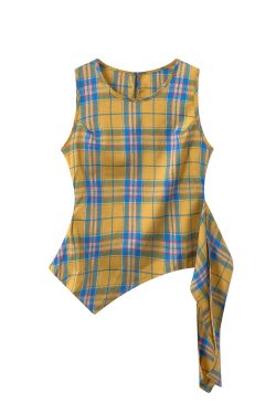 Unique Red Plaid Vest for Women - Sleeveless Summer Top with Ribbon Design, Stylish and Chic Fashion Essential