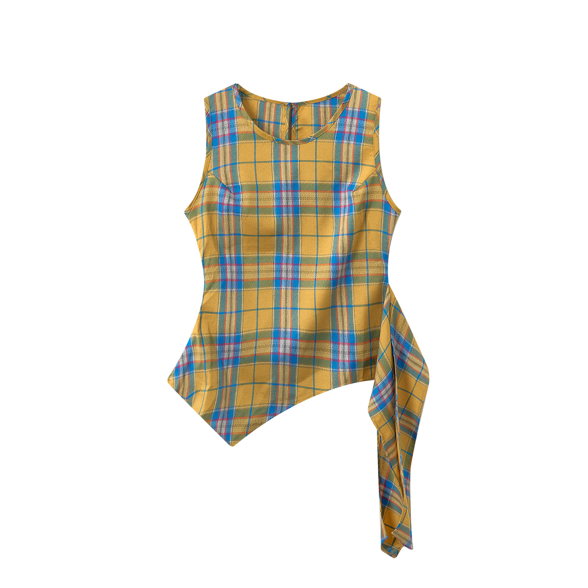 Unique Red Plaid Vest for Women - Sleeveless Summer Top with Ribbon Design, Stylish and Chic Fashion Essential Unique Red Plaid Vest for Women - Sleeveless Summer Top with Ribbon Design, Stylish and Chic Fashion Essential