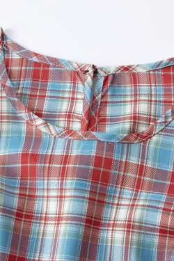 Unique Red Plaid Vest for Women - Sleeveless Summer Top with Ribbon Design, Stylish and Chic Fashion Essential