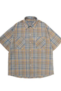 Unisex American Retro Brushed Plaid Short Sleeve T-Shirt - Casual Loose Fit Summer Shirt for Couples