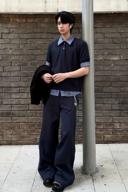 Unisex American-Style Plaid Polo Shirt - Spliced Faux Two-Piece, Loose Casual Short Sleeve for Summer Trend