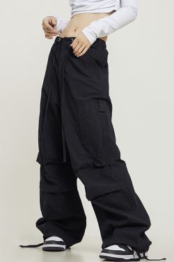 Unisex American-Style Wide-Leg Cargo Pants - Summer Lightweight Casual Loose Straight-Leg Hiking Trousers