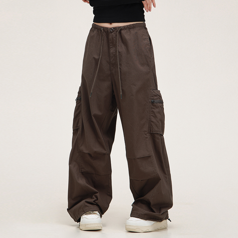 Unisex American Vintage Melange Work Pants with Zipper Pocket - Trendy Straight Loose Casual Style Unisex American Vintage Melange Work Pants with Zipper Pocket - Trendy Straight Loose Casual Style