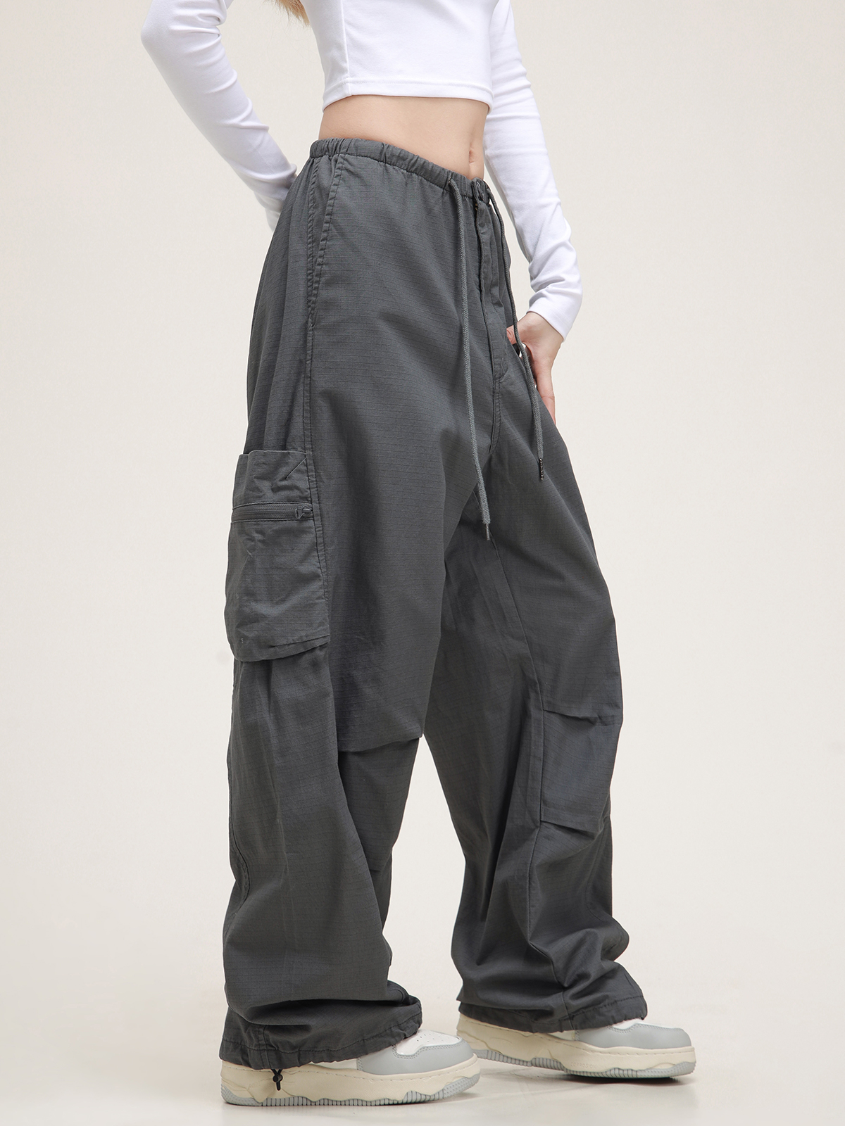 Unisex American Vintage Melange Work Pants with Zipper Pocket - Trendy Straight Loose Casual Style Unisex American Vintage Melange Work Pants with Zipper Pocket - Trendy Straight Loose Casual Style
