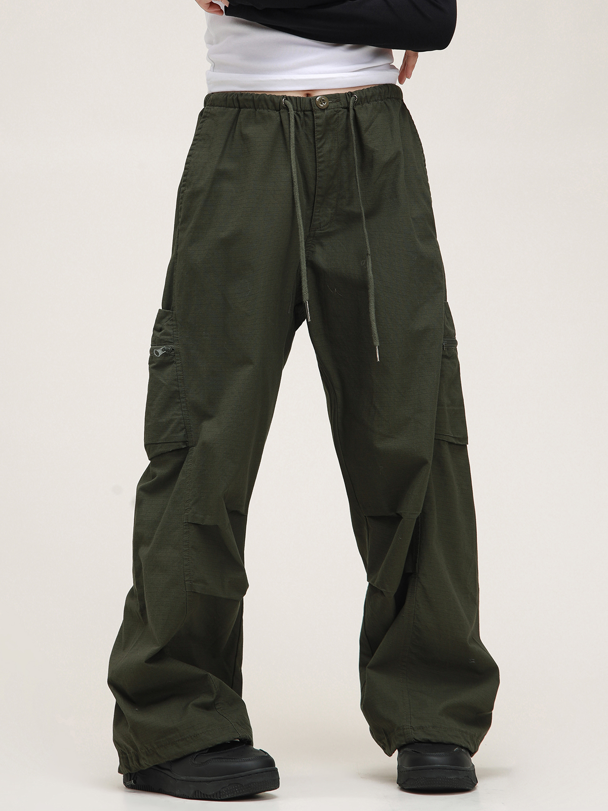 Unisex American Vintage Melange Work Pants with Zipper Pocket - Trendy Straight Loose Casual Style Unisex American Vintage Melange Work Pants with Zipper Pocket - Trendy Straight Loose Casual Style