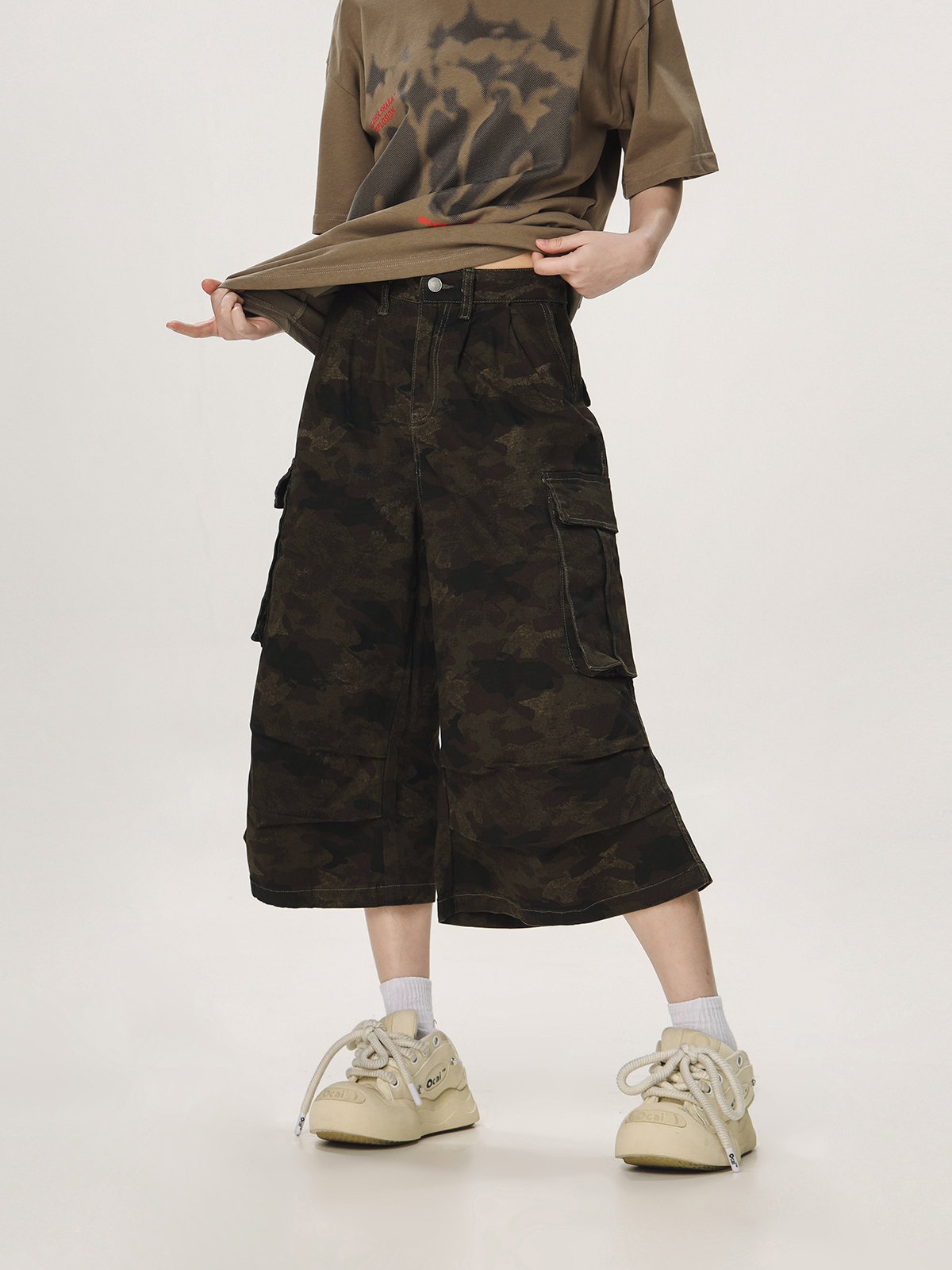 Unisex Camouflage Seven-Point Pants - Casual Workwear, Summer Loose Straight-Cut Shorts for Men and Women, 90s Inspired Unisex Camouflage Seven-Point Pants - Casual Workwear, Summer Loose Straight-Cut Shorts for Men and Women, 90s Inspired