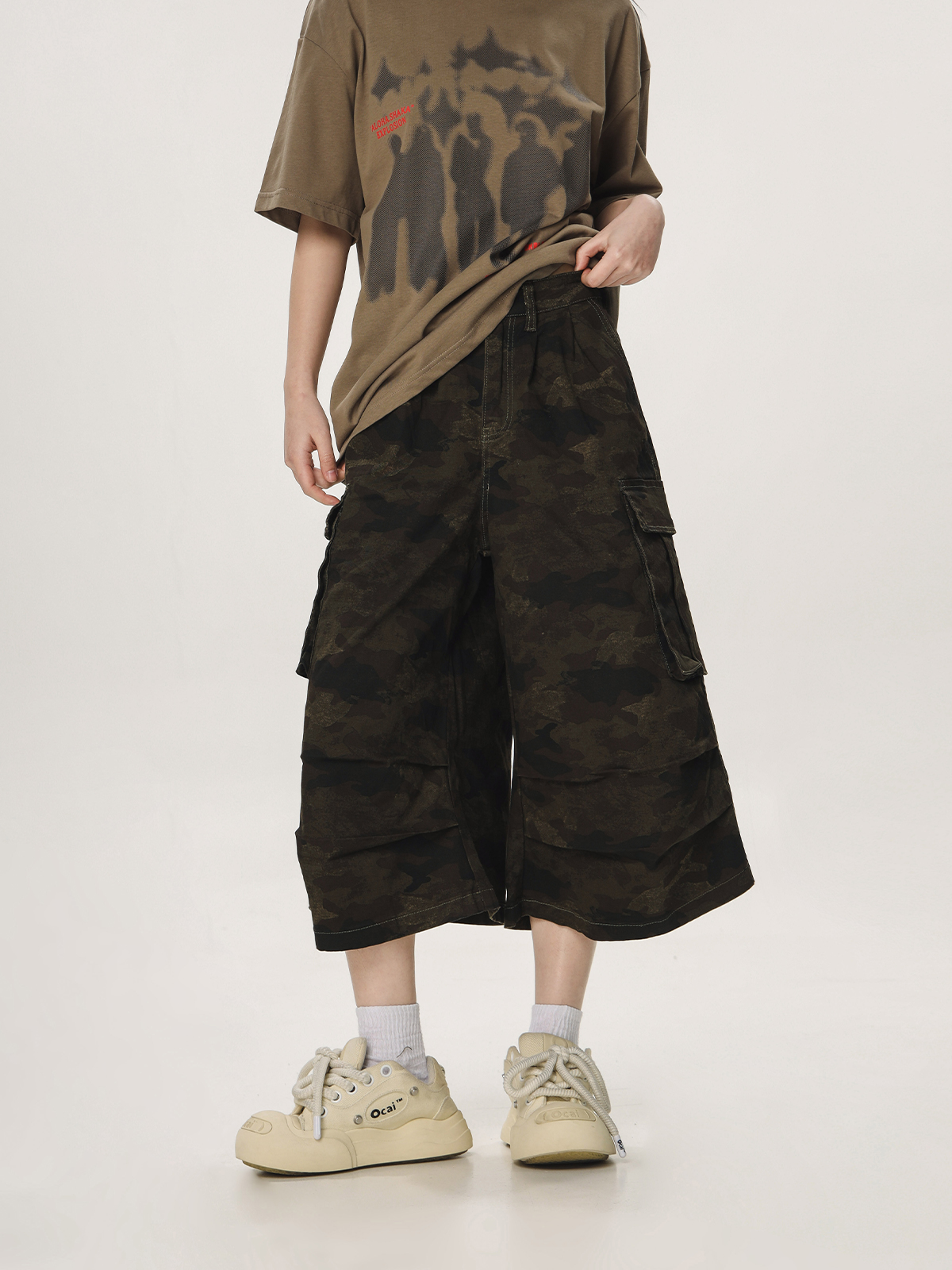 Unisex Camouflage Seven-Point Pants - Casual Workwear, Summer Loose Straight-Cut Shorts for Men and Women, 90s Inspired Unisex Camouflage Seven-Point Pants - Casual Workwear, Summer Loose Straight-Cut Shorts for Men and Women, 90s Inspired
