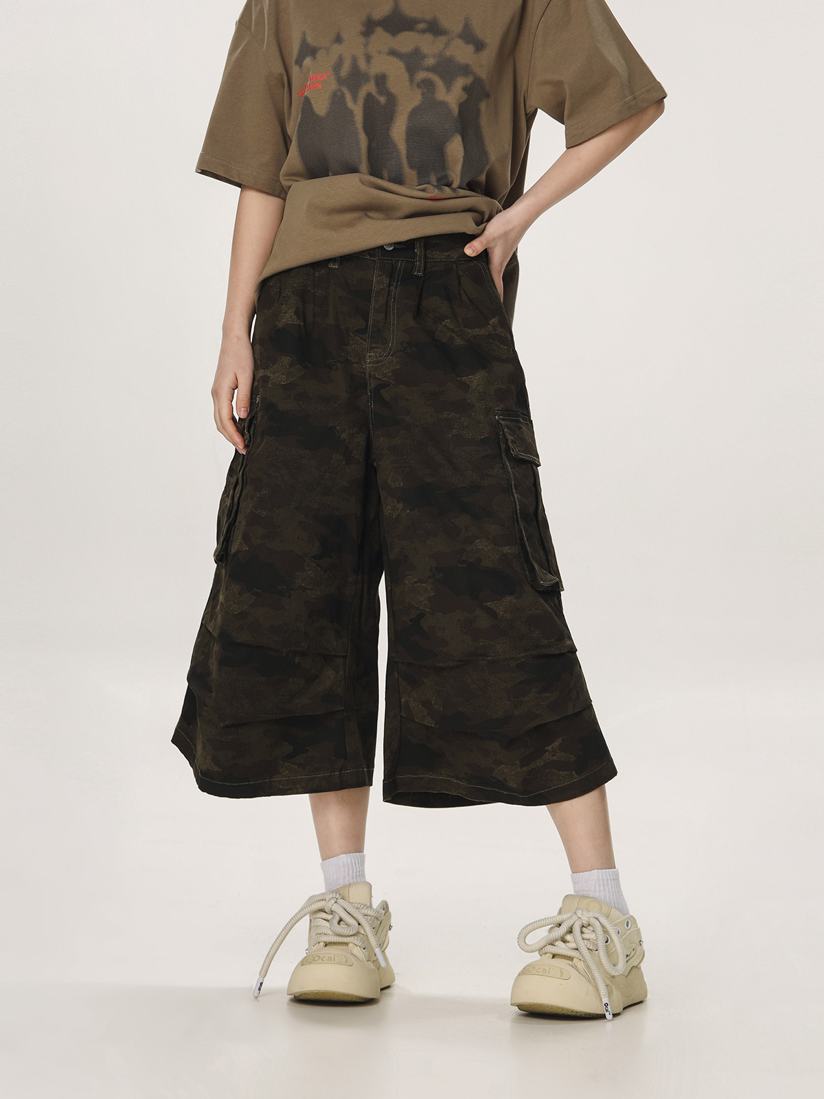 Unisex Camouflage Seven-Point Pants - Casual Workwear, Summer Loose Straight-Cut Shorts for Men and Women, 90s Inspired Unisex Camouflage Seven-Point Pants - Casual Workwear, Summer Loose Straight-Cut Shorts for Men and Women, 90s Inspired