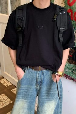 Unisex Deconstructed Solid Color Round Neck Short Sleeve T-Shirt - Summer Versatile Casual Top - Trendy 90s Inspired Fashion