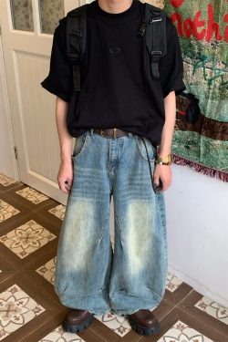 Unisex Deconstructed Solid Color Round Neck Short Sleeve T-Shirt - Summer Versatile Casual Top - Trendy 90s Inspired Fashion