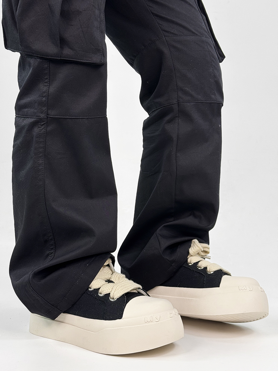 Unisex High Street Thick-Soled Canvas Shoes - Breathable Black & White Platform Sneakers for Height Increase - Versatile Big-Toe Sports Wedges Unisex High Street Thick-Soled Canvas Shoes - Breathable Black & White Platform Sneakers for Height Increase - Versatile Big-Toe Sports Wedges