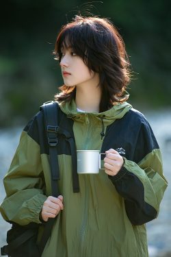 Unisex Japanese-Style Color-Blocking Lightweight Sun Protection Jacket - Breathable Retro Outdoor UV Shield for Summer