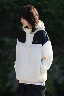 Unisex Japanese-Style Color-Blocking Lightweight Sun Protection Jacket - Breathable Retro Outdoor UV Shield for Summer