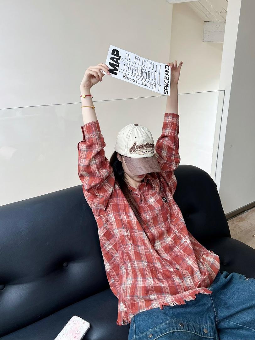 Unisex Long Sleeve Tie-Dye Plaid Shirt Jacket - Retro 90s Galaxy Soda High-End Lazy Style Trend Unisex Long Sleeve Tie-Dye Plaid Shirt Jacket - Retro 90s Galaxy Soda High-End Lazy Style Trend