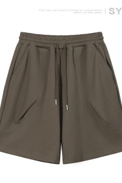 Unisex Loose-Fitting Deconstructed Pleated Shorts with Large Pockets - 2025 Fashion Trend, Five-Point Length
