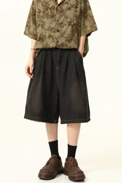 Unisex Retro American Denim Shorts - Loose Fit, Versatile Summer Five-Point Style, Trendy Streetwear for Couples