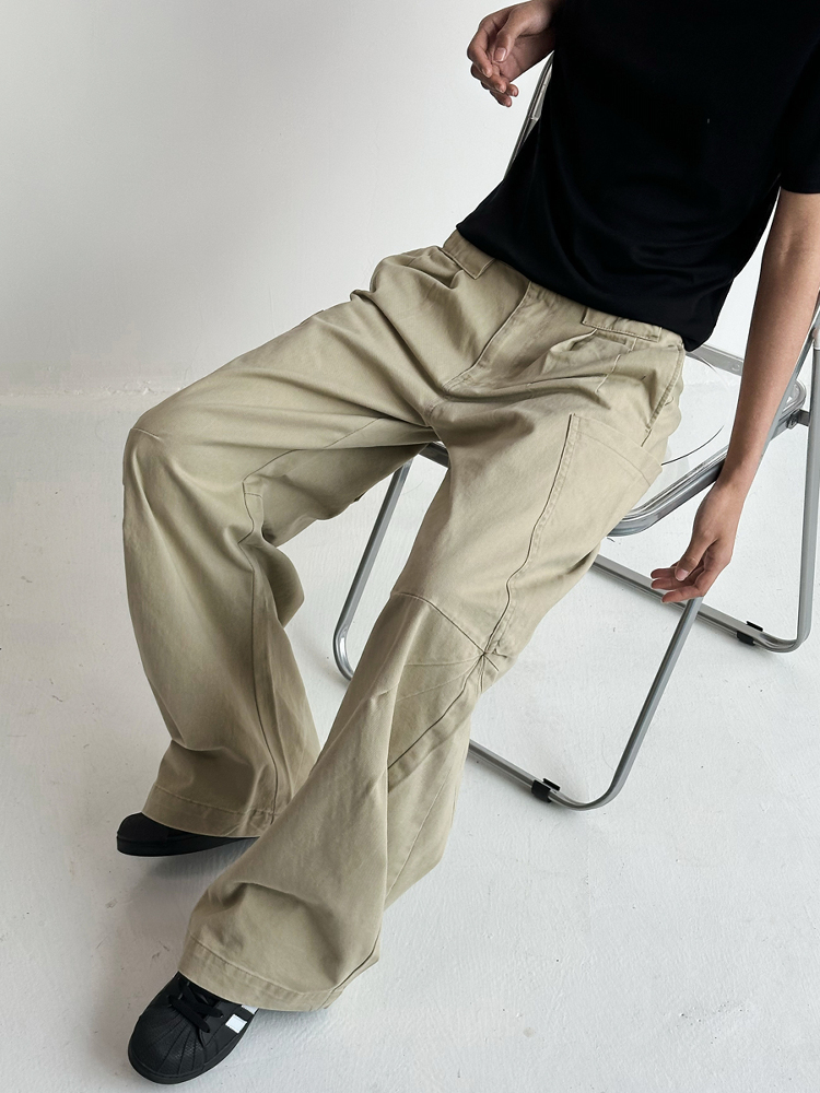 Unisex Retro American Work Pants with Big Pockets and Splicing Design - Casual Curved Knife Style for 90s Inspired Fashion Unisex Retro American Work Pants with Big Pockets and Splicing Design - Casual Curved Knife Style for 90s Inspired Fashion