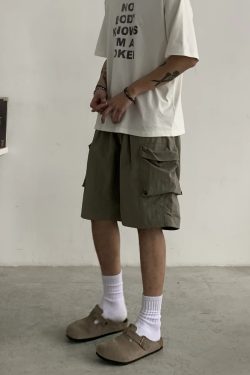 Unisex Retro Cargo Shorts - Japanese Style Summer Commuting Loose Straight Five-Point Pants for Outdoor Trend
