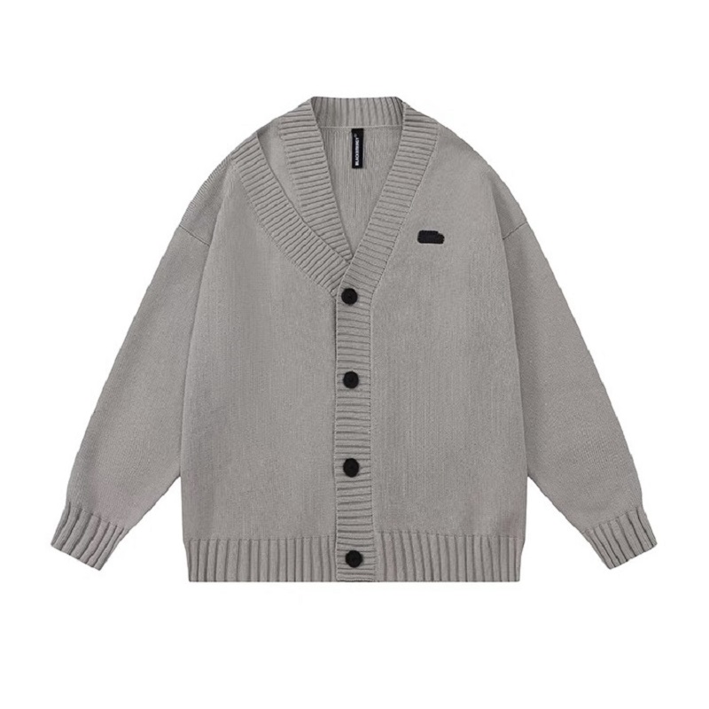 Unisex Retro Minimalist V-Neck Sweater Cardigan - Loose Fit Trendy Knitted Jacket for Early Spring Style Unisex Retro Minimalist V-Neck Sweater Cardigan - Loose Fit Trendy Knitted Jacket for Early Spring Style