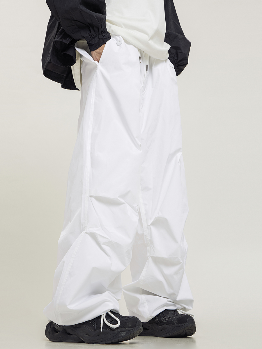 Unisex Retro Straight Black Drawstring Work Pants - Japanese Style High Street Casual Fashion Unisex Retro Straight Black Drawstring Work Pants - Japanese Style High Street Casual Fashion