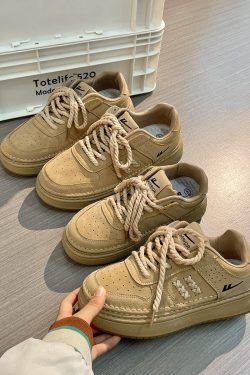 Unisex Retro Thick-Soled Sneakers - Breathable American Style Sports Shoes for Women - Versatile Spring and Autumn Footwear