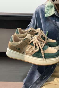 Unisex Retro Thick-Soled Sneakers - Breathable American Style Sports Shoes for Women - Versatile Spring and Autumn Footwear