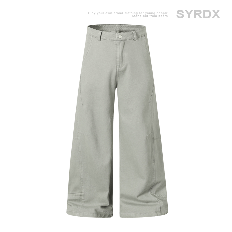 Unisex Retro Wide-Leg Trousers with Tailored Curved Blade Design - Casual Straight Loose Pants for 90s Inspired Style Unisex Retro Wide-Leg Trousers with Tailored Curved Blade Design - Casual Straight Loose Pants for 90s Inspired Style