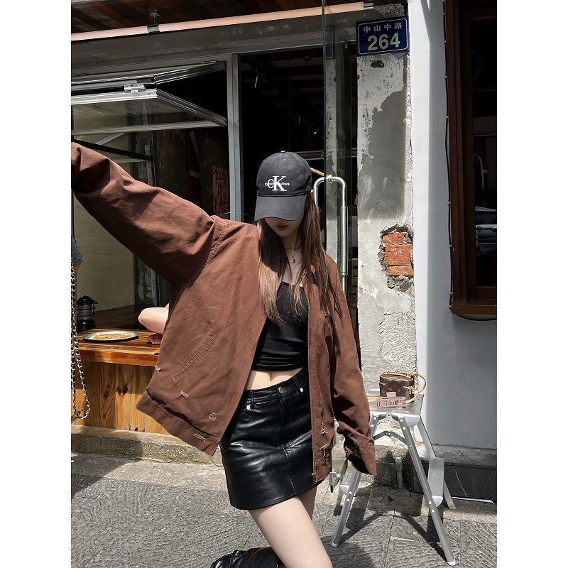 Unisex Ripped Western Style Jacket - Retro American Trendy Loose Short Workwear for Couples Unisex Ripped Western Style Jacket - Retro American Trendy Loose Short Workwear for Couples