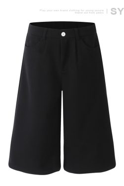 Unisex Seven-Point Casual Sport Pants - Cleanfit Wide-Leg Straight-Leg Design for Trendy 90s Style