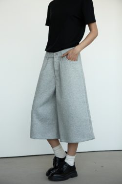 Unisex Seven-Point Casual Sport Pants - Cleanfit Wide-Leg Straight-Leg Design for Trendy 90s Style
