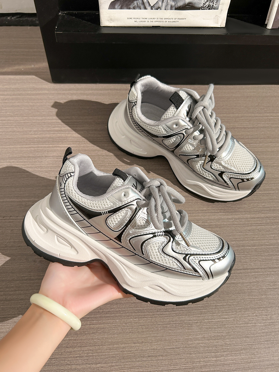 Unisex Silver Mesh Dad Shoes - Breathable Summer Sports Sneakers for Women - Versatile 2025 Style Unisex Silver Mesh Dad Shoes - Breathable Summer Sports Sneakers for Women - Versatile 2025 Style