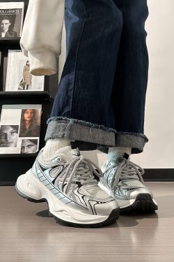 Unisex Silver Mesh Dad Shoes - Breathable Summer Sports Sneakers for Women - Versatile 2025 Style