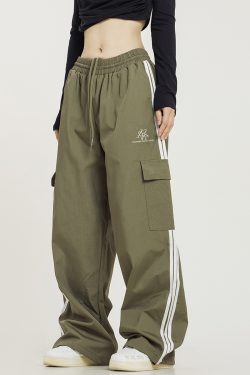 Unisex Straight Leg Three Stripe Athletic Pants for Jazz Dance - Casual Sportswear Inspired by American Workwear