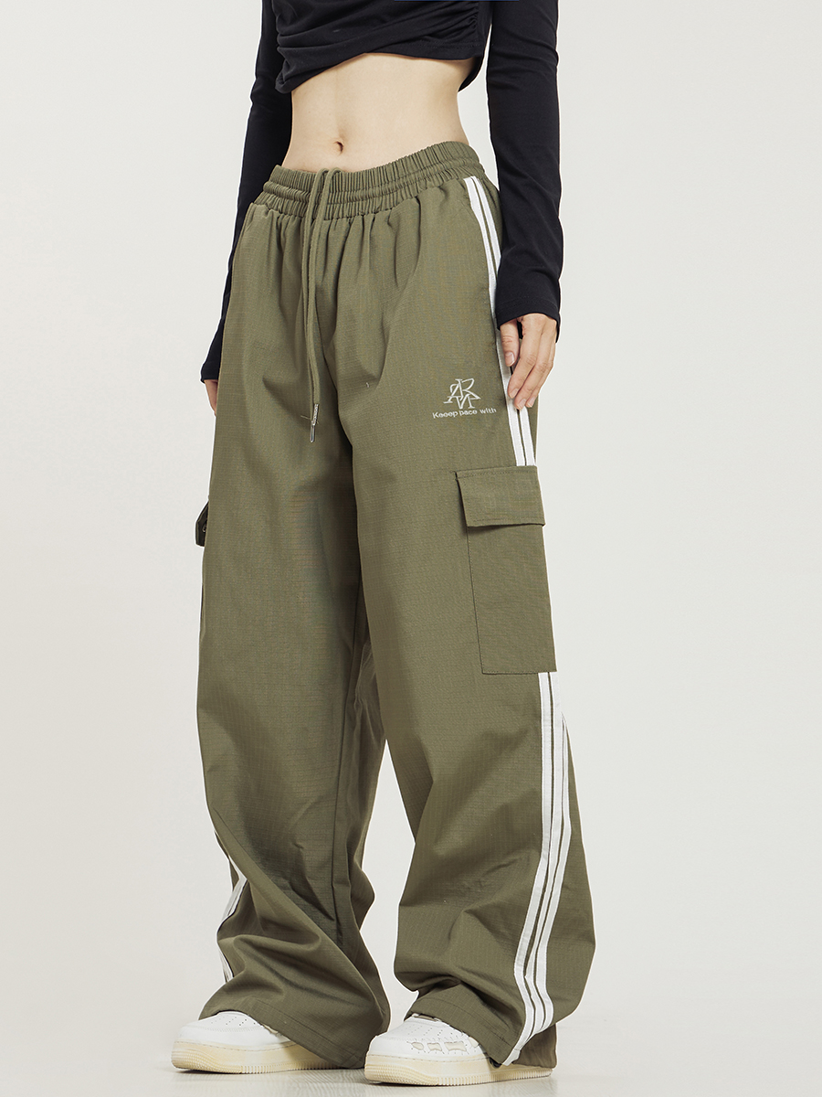 Unisex Straight Leg Three Stripe Athletic Pants for Jazz Dance - Casual Sportswear Inspired by American Workwear Unisex Straight Leg Three Stripe Athletic Pants for Jazz Dance - Casual Sportswear Inspired by American Workwear