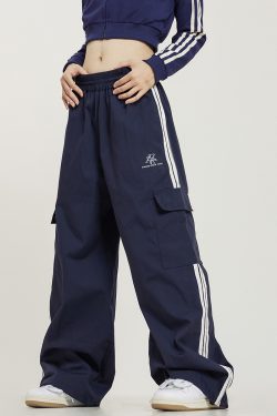 Unisex Straight Leg Three Stripe Athletic Pants for Jazz Dance - Casual Sportswear Inspired by American Workwear