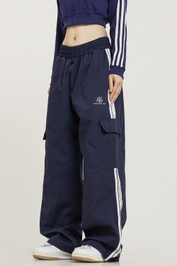 Unisex Straight Leg Three Stripe Athletic Pants for Jazz Dance - Casual Sportswear Inspired by American Workwear