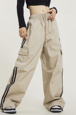 Unisex Straight Leg Three Stripe Athletic Pants for Jazz Dance - Casual Sportswear Inspired by American Workwear