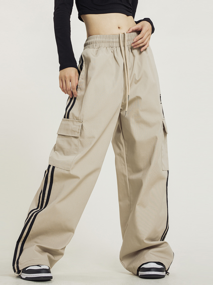 Unisex Straight Leg Three Stripe Athletic Pants for Jazz Dance - Casual Sportswear Inspired by American Workwear Unisex Straight Leg Three Stripe Athletic Pants for Jazz Dance - Casual Sportswear Inspired by American Workwear