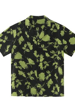 Unisex Summer Floral Cuban Collar Shirt - Retro Vintage Loose Fit Beachwear in Korean Style