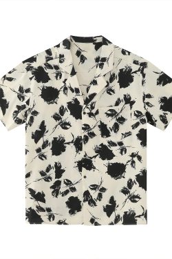 Unisex Summer Floral Cuban Collar Shirt - Retro Vintage Loose Fit Beachwear in Korean Style