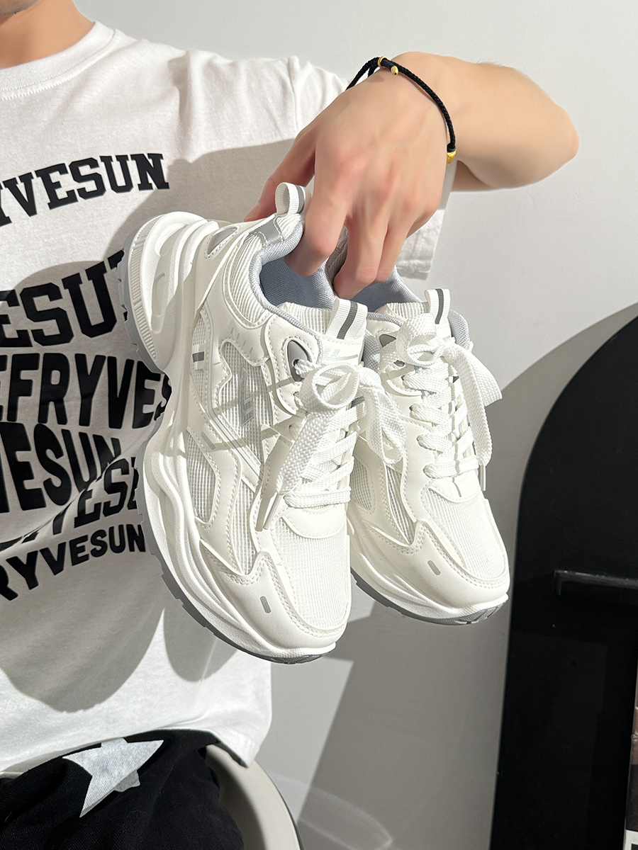 Unisex Versatile Mesh Breathable Dad Shoes - Soft Sole White Sneakers for Summer 2025 Sports Style Unisex Versatile Mesh Breathable Dad Shoes - Soft Sole White Sneakers for Summer 2025 Sports Style