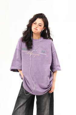 Unisex Vintage American Retro Washed Heavyweight Short-Sleeve T-Shirt, Loose Casual 90s Style Half-Sleeve Tee