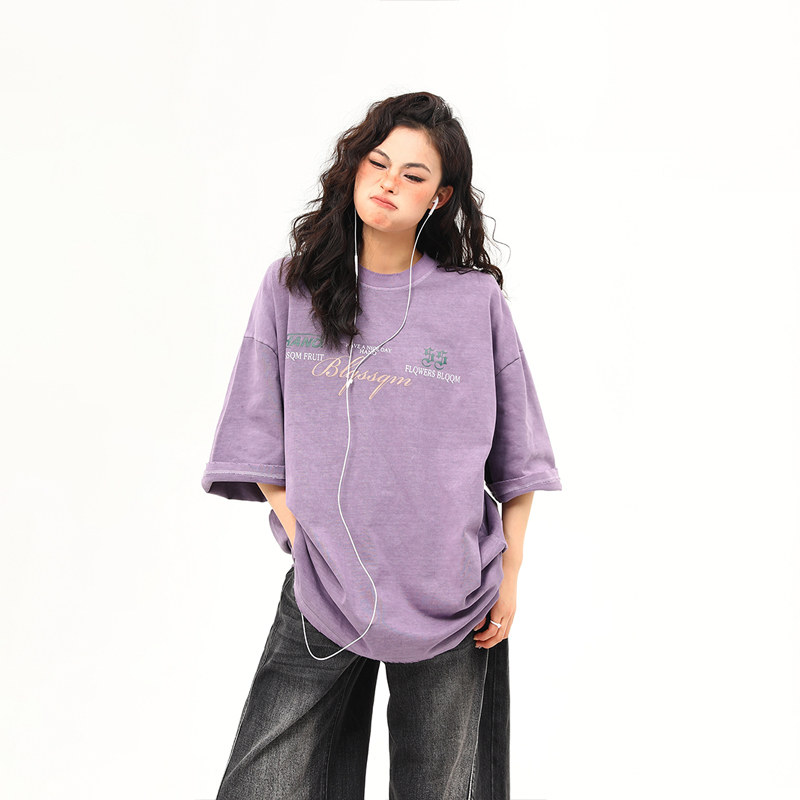 Unisex Vintage American Retro Washed Heavyweight Short-Sleeve T-Shirt, Loose Casual 90s Style Half-Sleeve Tee Unisex Vintage American Retro Washed Heavyweight Short-Sleeve T-Shirt, Loose Casual 90s Style Half-Sleeve Tee