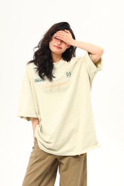 Unisex Vintage American Retro Washed Heavyweight Short-Sleeve T-Shirt, Loose Casual 90s Style Half-Sleeve Tee