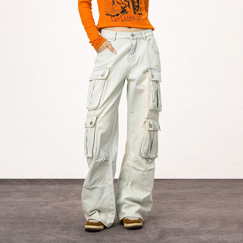 Unisex Vintage Washed Black Straight Leg Jeans - Casual American Style Work Pants for Everyday Wear Unisex Vintage Washed Black Straight Leg Jeans - Casual American Style Work Pants for Everyday Wear